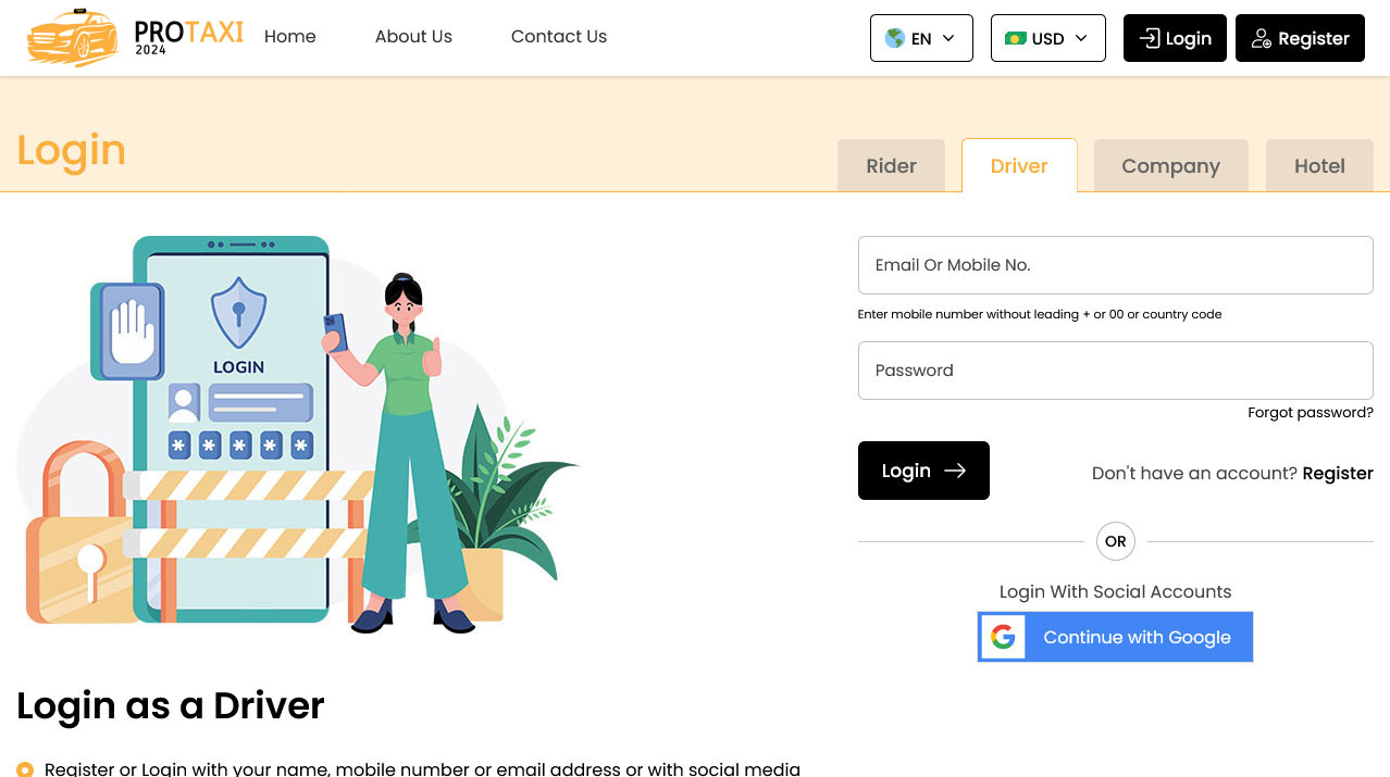Driver Panel Login Driver Panel Login