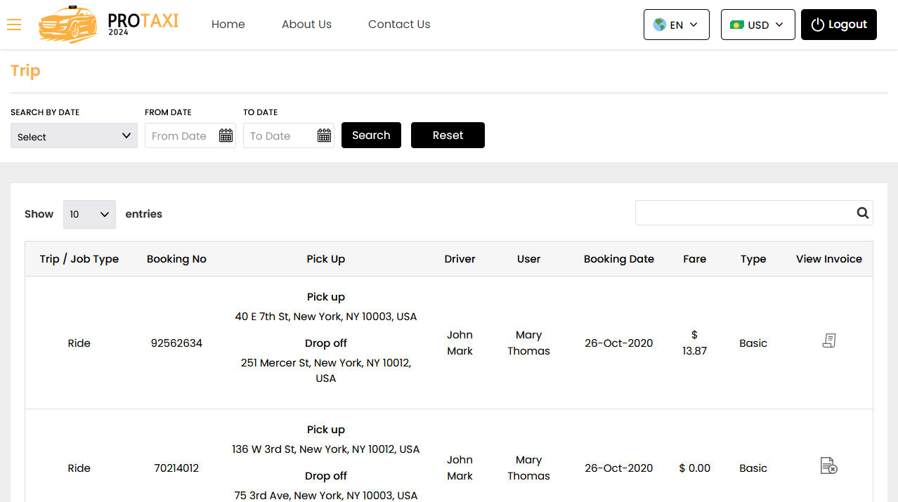 Trips details search by details Trips details search by details