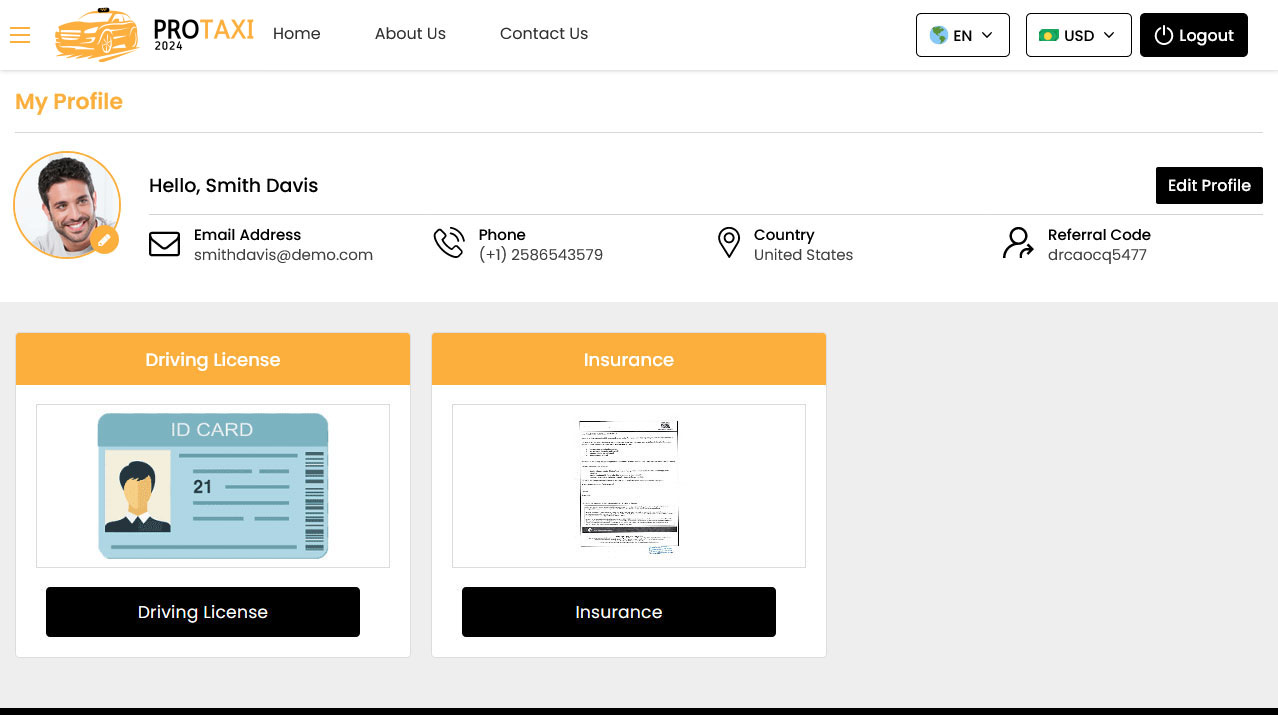 Driver Panel Manage Profile Driver Panel Manage Profile