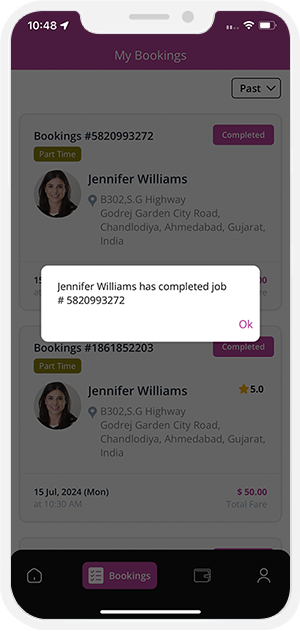 Select booking location Select booking location