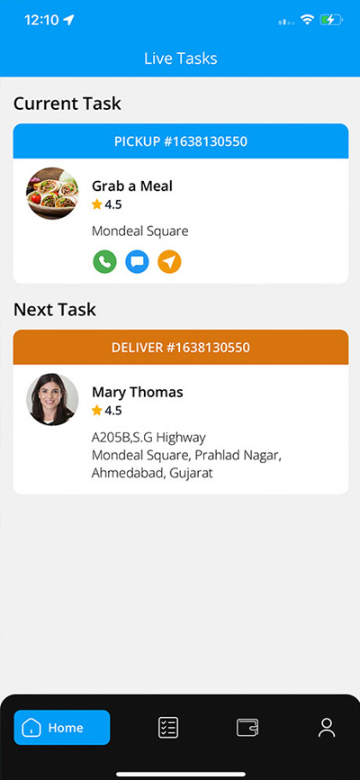 Service Provider location track function screen