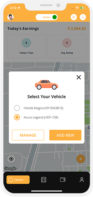 Select booking location