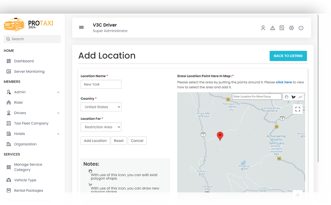 Add Location wise fare Add Location wise fare
