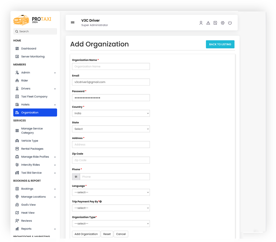 Add Organization Add Organization