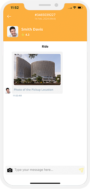 Rider is notified when driver reaches at location