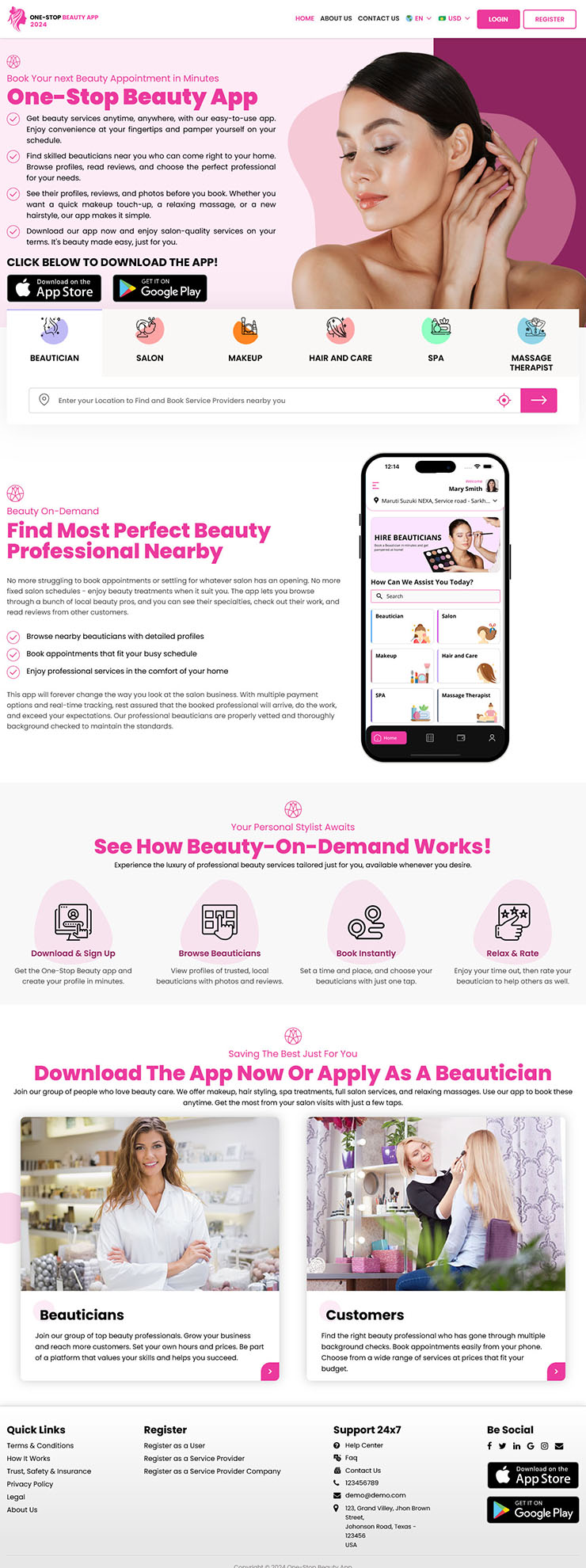 Uber clone web home page Uber clone web home page
