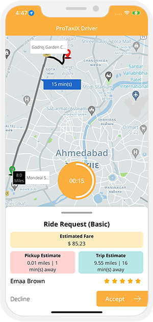 drivers receive rider request