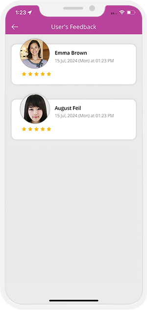 heat view for taxi and delivery user and provider fives feedback to eachother