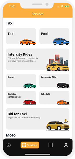 user select service and location