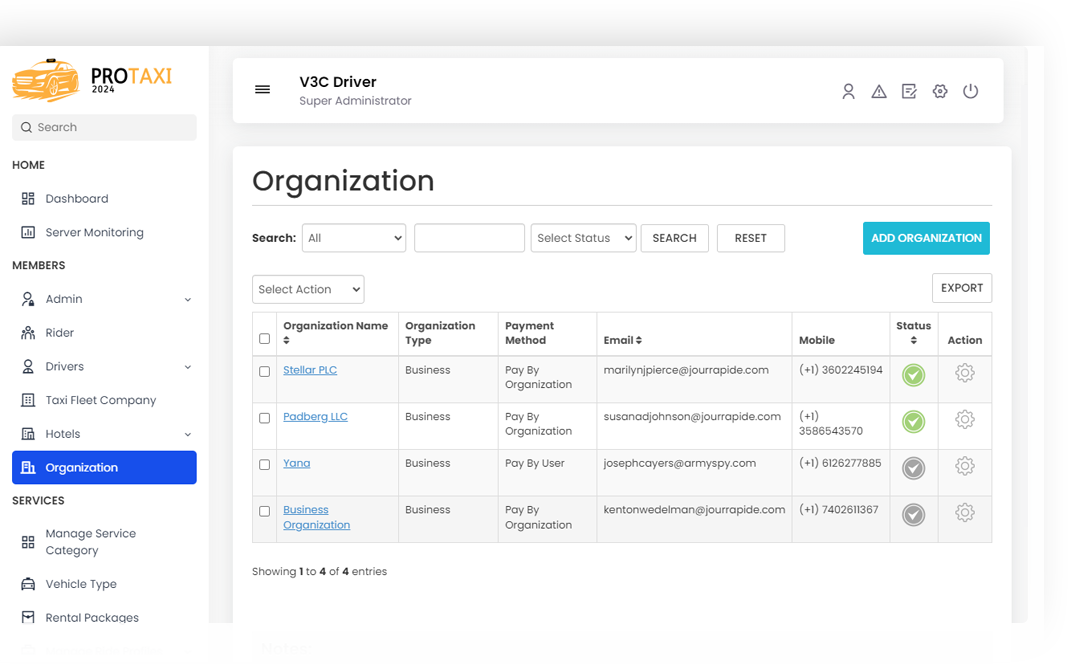 Manage Ride Profiles Manage Ride Profiles