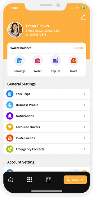 rider application menu option