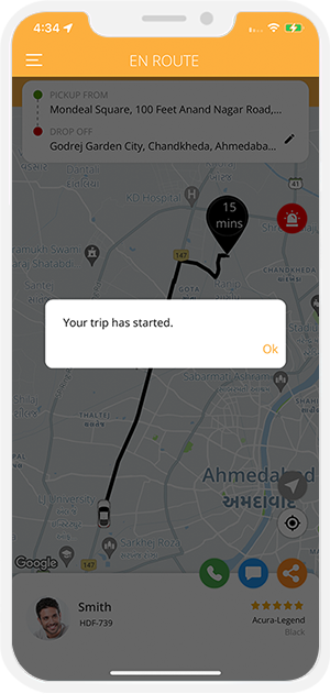 trip started